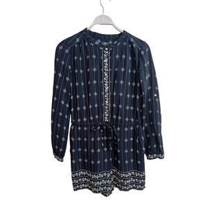 Ann Taylor Loft Petites Shorts with Long Sleeves Navy Romper Size: Small SP